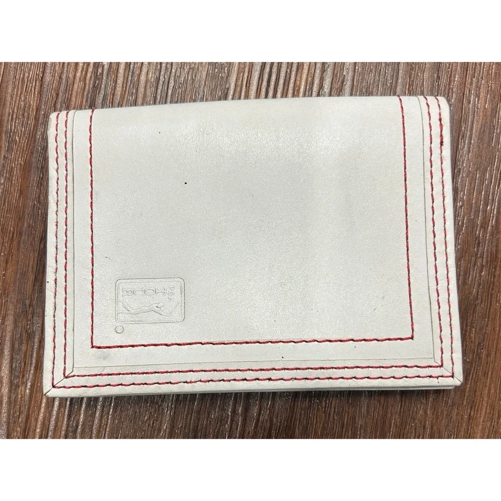 PGA Tour Wallet Red/White Leather‎ Slim Billfold Card Holder